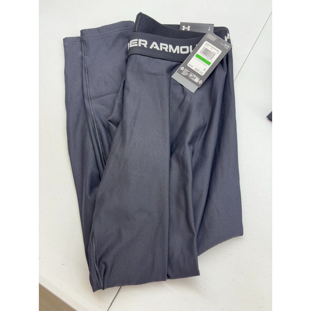 NWT Women's Under Armour Cold Gear Black Leggings size Large